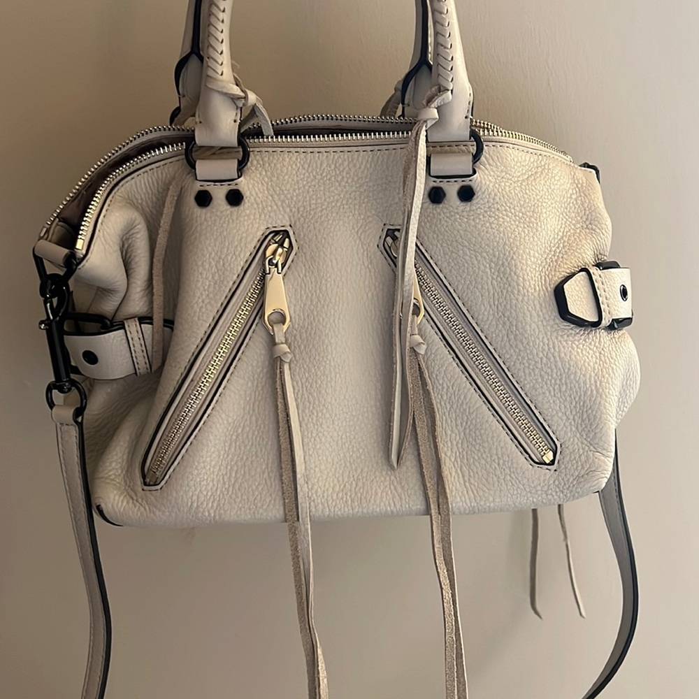Rebecca Minkoff Moto Satchel - Putty with Black Hardware
